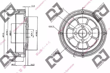 Тормозный барабан DJ PARTS BR1058